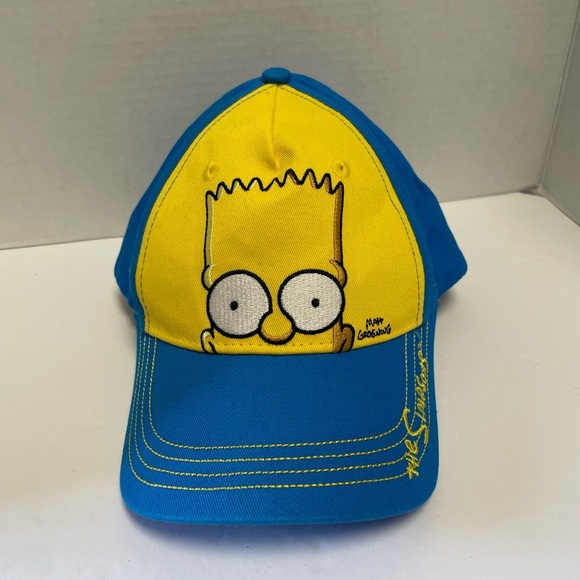 Bart Simpson Kids Cap Bright Blue & Yellow Embroidered Design - Picture 1 of 3